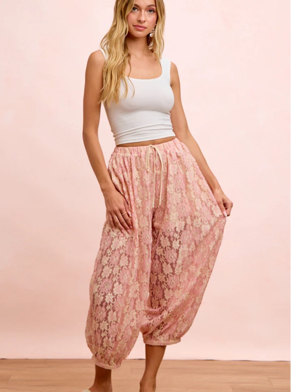 💕Bibi Lace Drawstring Balloon Pants - Picture 7 of 12